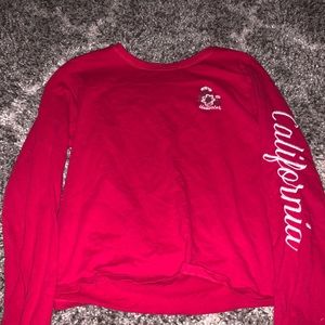 red long sleeve t-shirt